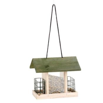 Vogelfutterhaus zum Aufhängen aus Holz 24x18x21cm